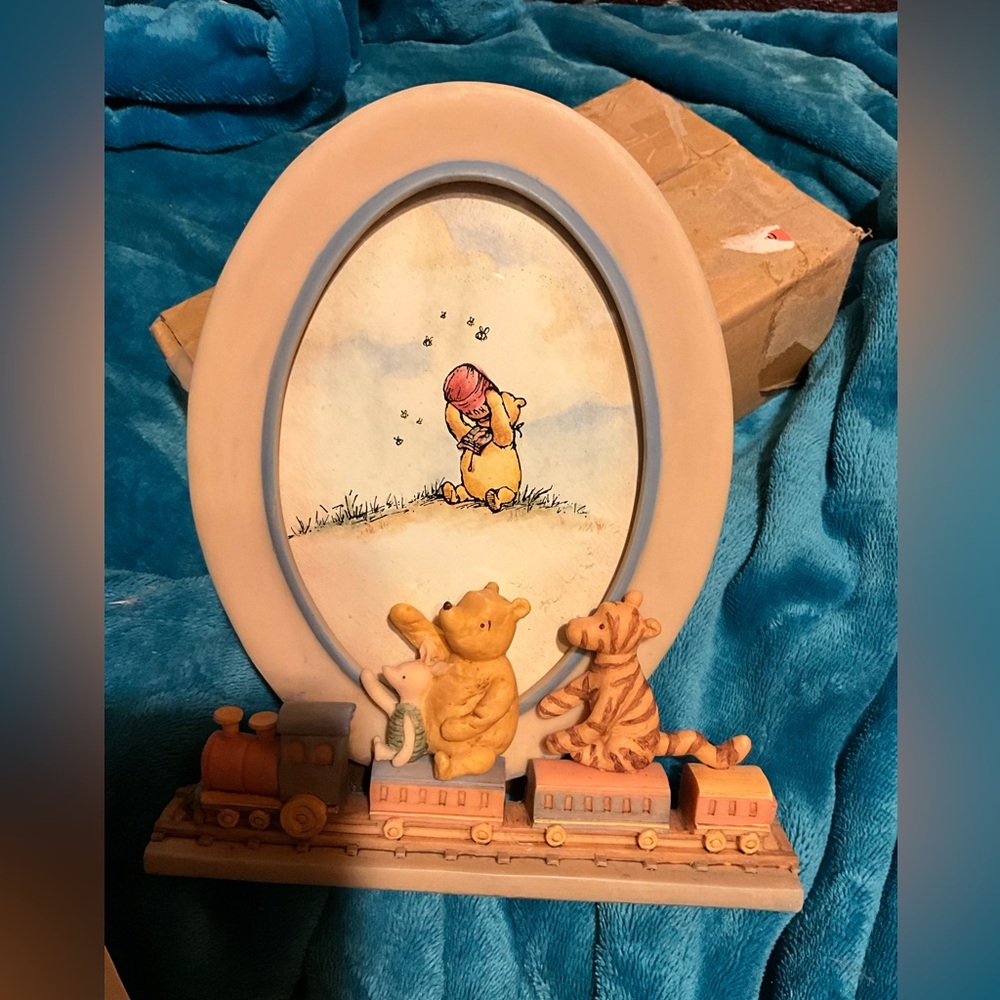 DISNEY 1990 CHARPENTE VINTAGE WINNIE THE POOH TIGGER PIGLET TRAIN  PICTURE FRAME - Picture 10 of 14